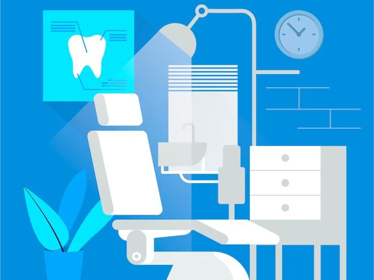 Flat dental clinic background